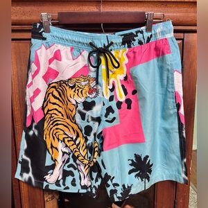Reason Vibrant Tiger Graphic Men's Board or Swim Shorts